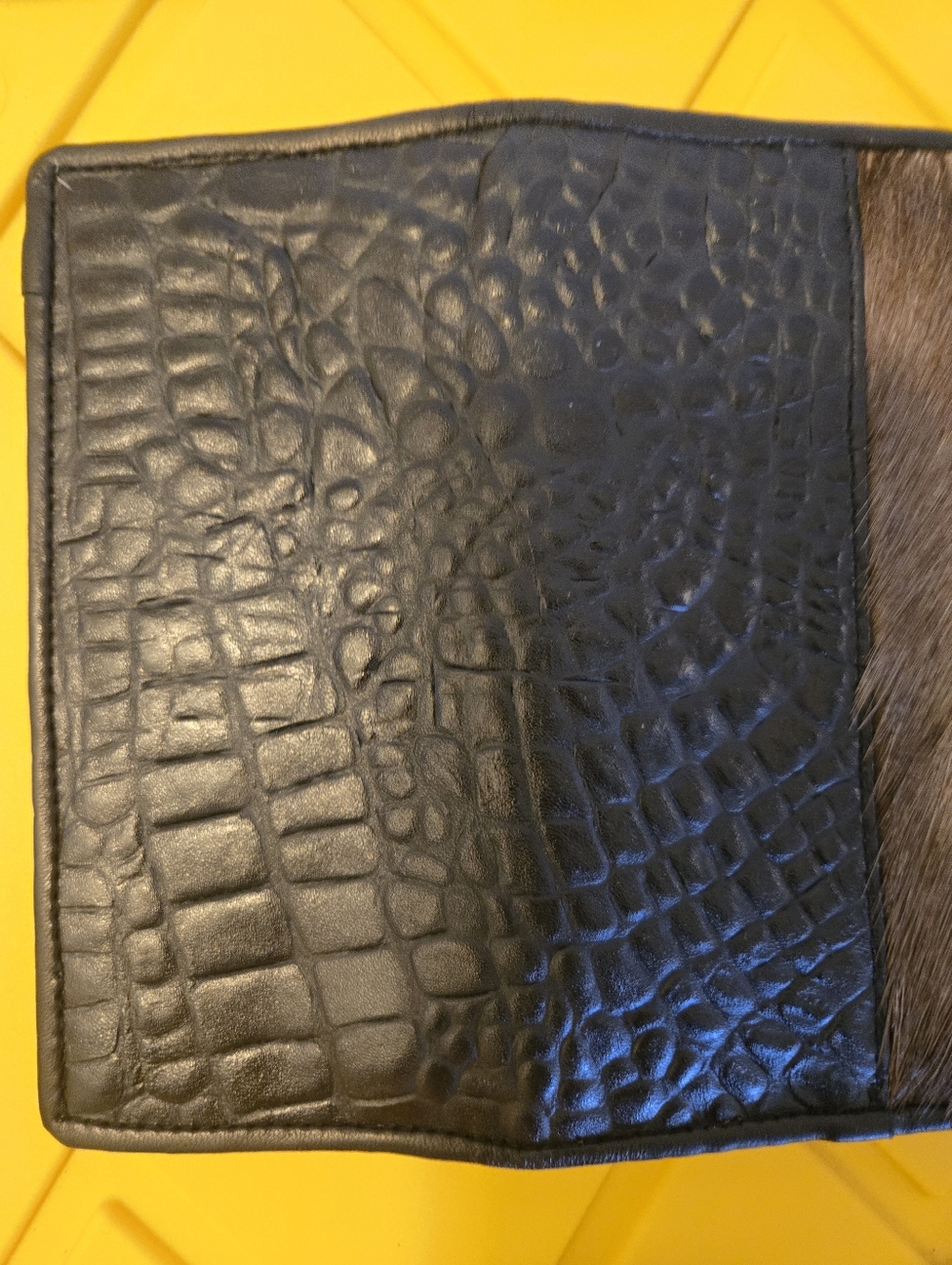 Juan Antonio Luxury Trifold Wallet | Croc-Embossed Leather & Hair-on-Hide | USA - Picture 5 of 12